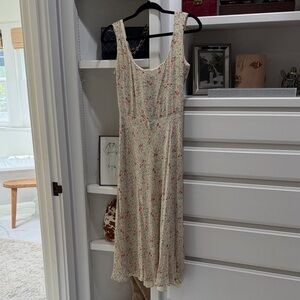 Lauren Ralph Lauren Floral Midi Dress Cream Floral